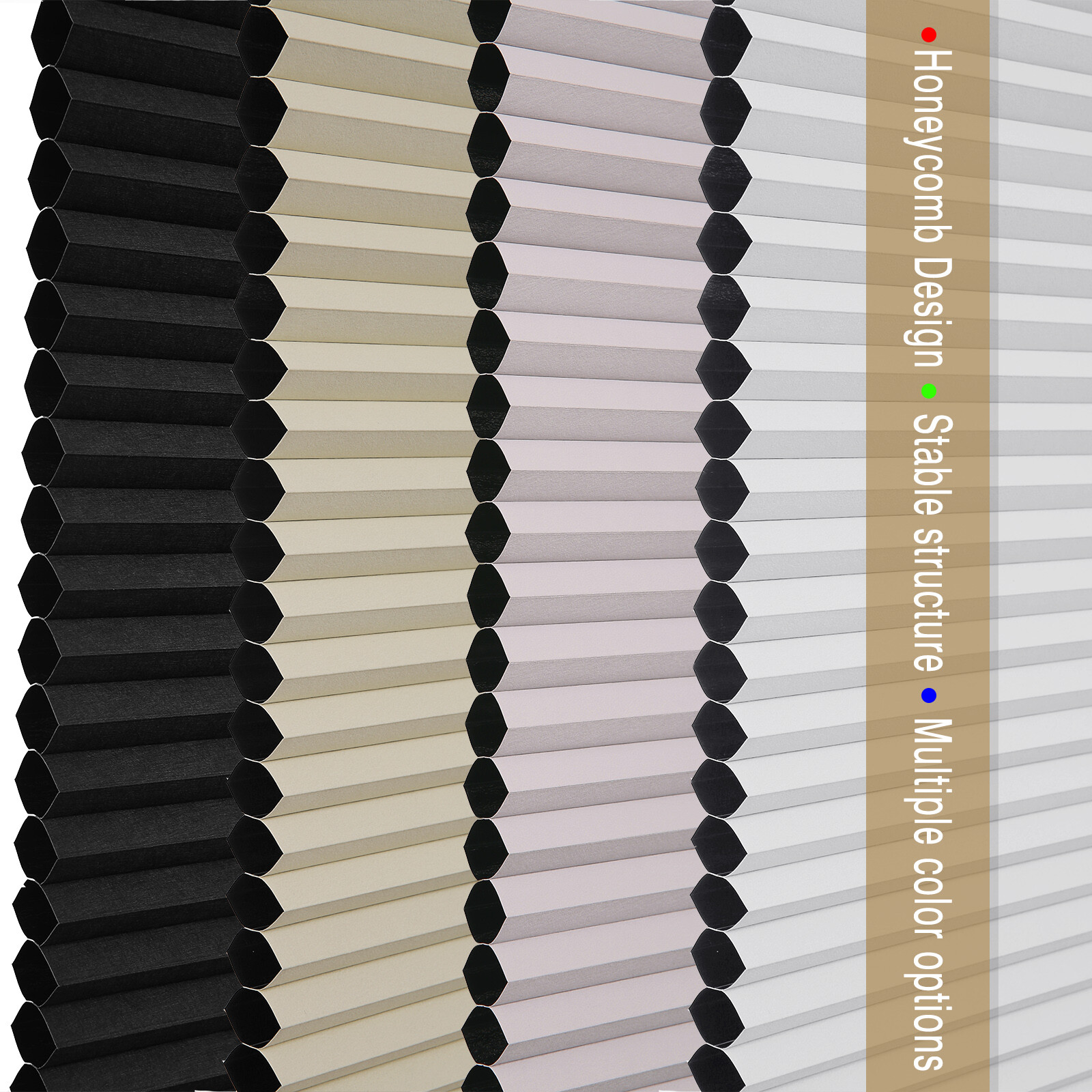 CUSTOM CUT 100% Blackout Cordless Honeycomb Top Down Bottom Up Cellular Shades