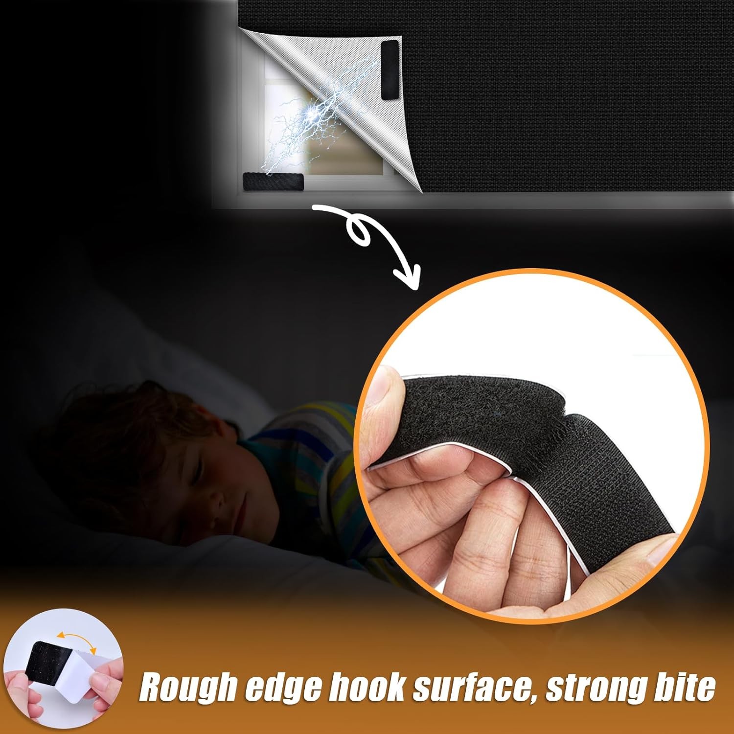 100% Blackout Window Cover Portable Blackout Curtains Bedroom Cuttable No Drill