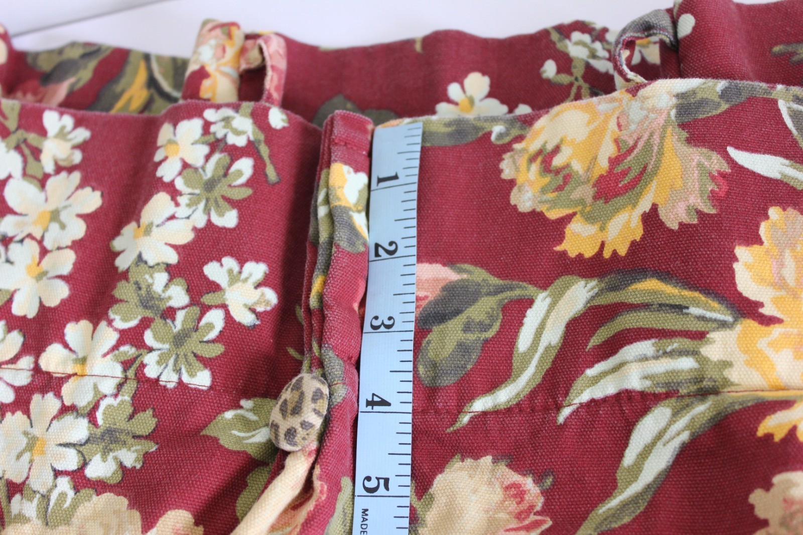 American Living Layered Floral Leopard Valance 48×18 Pinch Pleat Back Tab Cotton