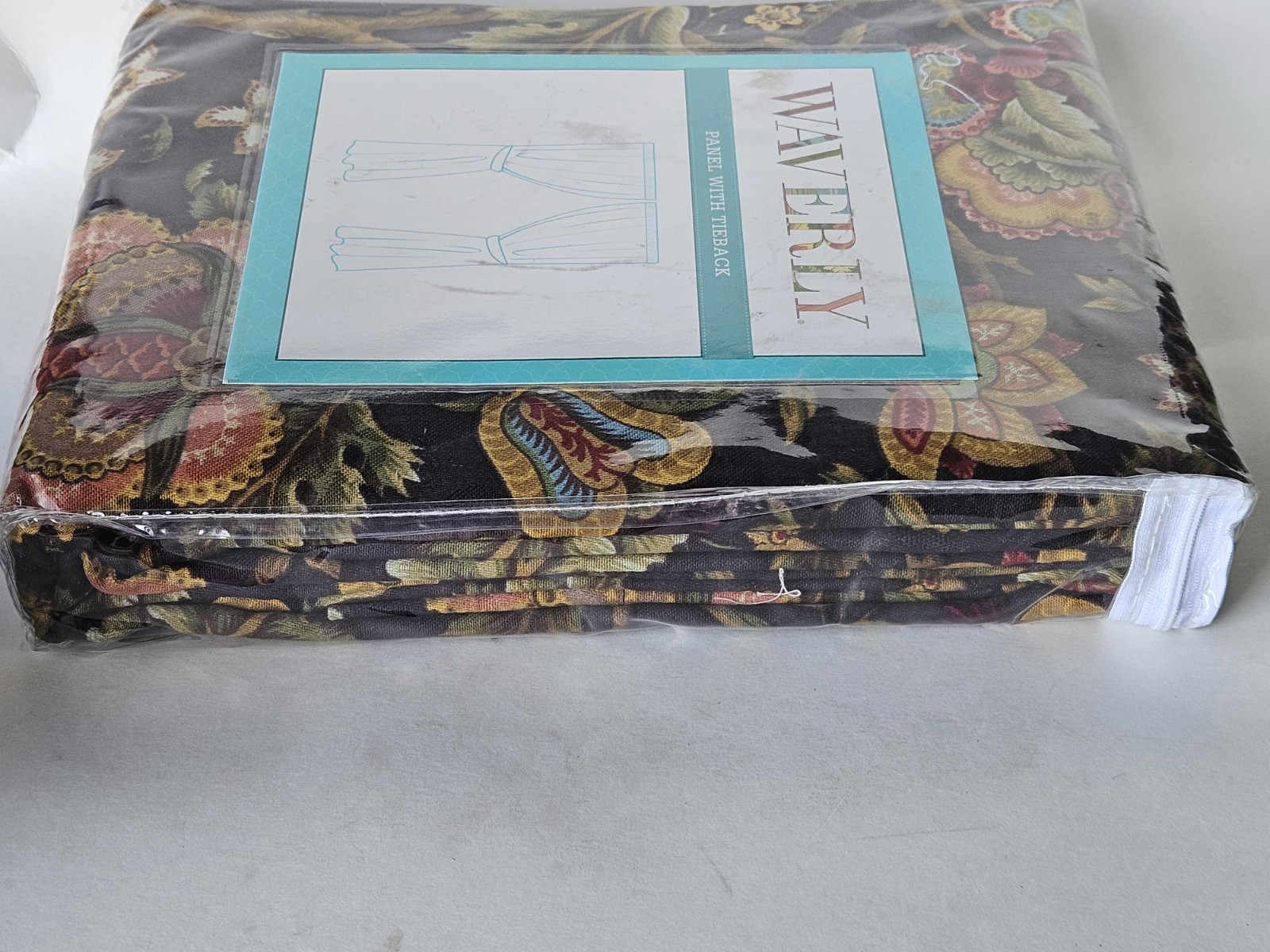 Waverly IMPERIAL DRESS Black Red ONYX Floral Modern Farmhouse NEW Curtain Panel