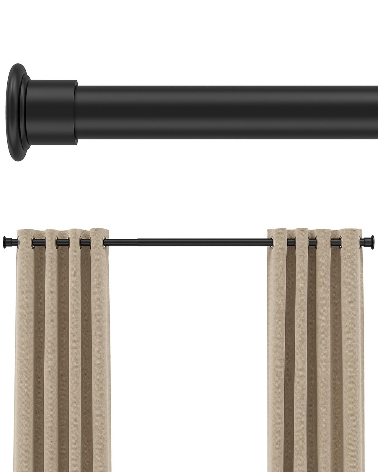 Tension Curtain Rod by EZFurni,42-123 Inches,Heavy Duty Tension Rods for Wind…