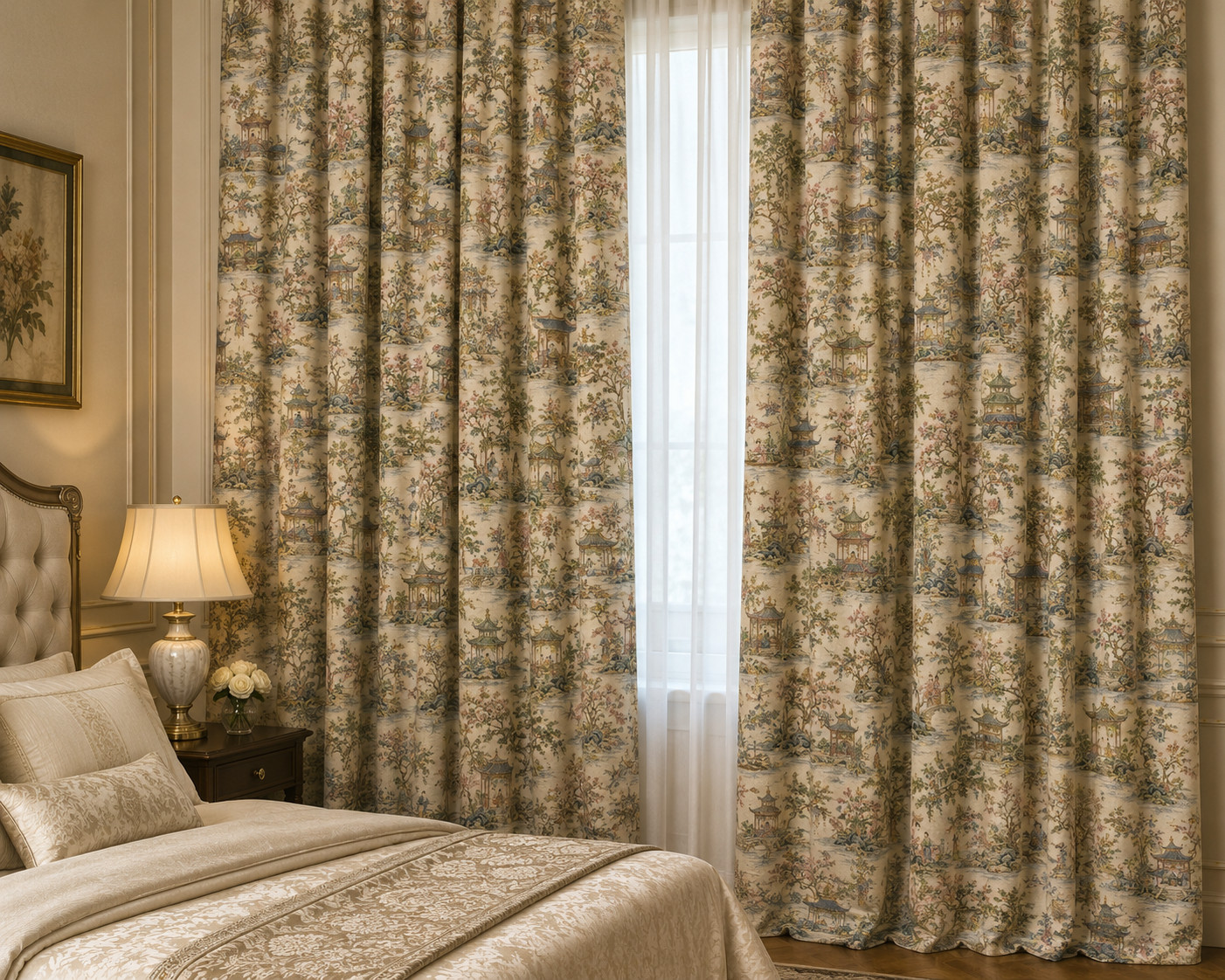 Thibaut Grand Palace Curtain Velvet Or Blackout, Art Nouveau Window Each Panel