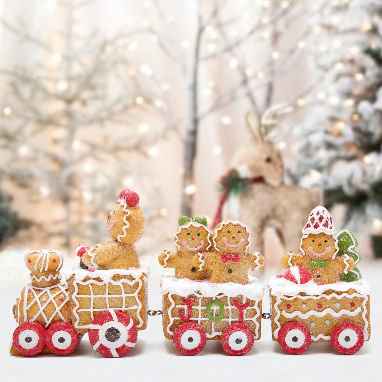 Christmas Decorations Indoor Home Decor Christmas Gingerbread Man Small Train…