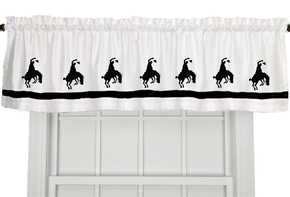 Bucking Bronco Cowboy Rodeo Window Valance/Curtain *Your Choice of Colors*