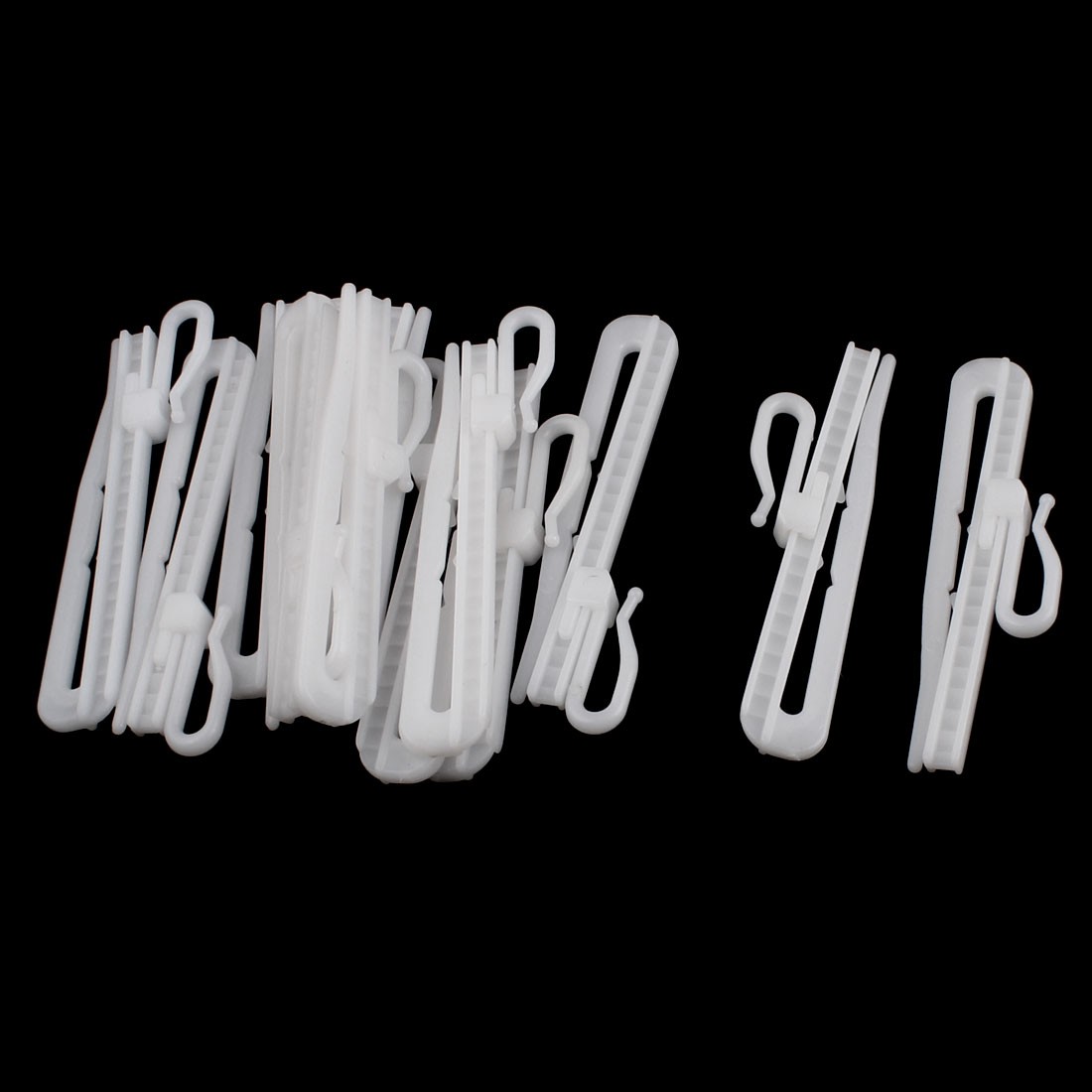 12pack Window Curtain Plastic Adjustable Depth Pinch Pleat Tape Clip Hook White
