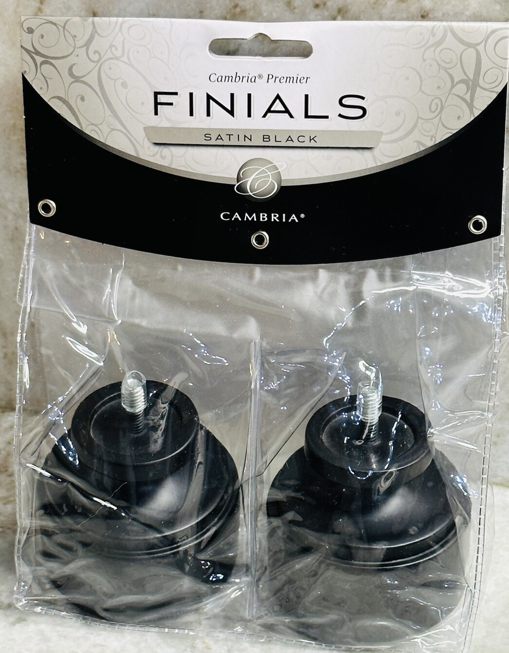 Cambria Urban Knob Finial. Use W/Cambria Drapery Rods & Holdbacks-SBK