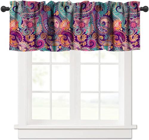 Indian Boho Curtains, Mandala Design Colorful Boho 54x18in（1 Pcs） Style-1
