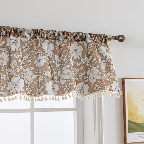 Boho Valance 18 Inch Single Boho Kitchen 52″W x 18″L (Pack of 1) Mustard