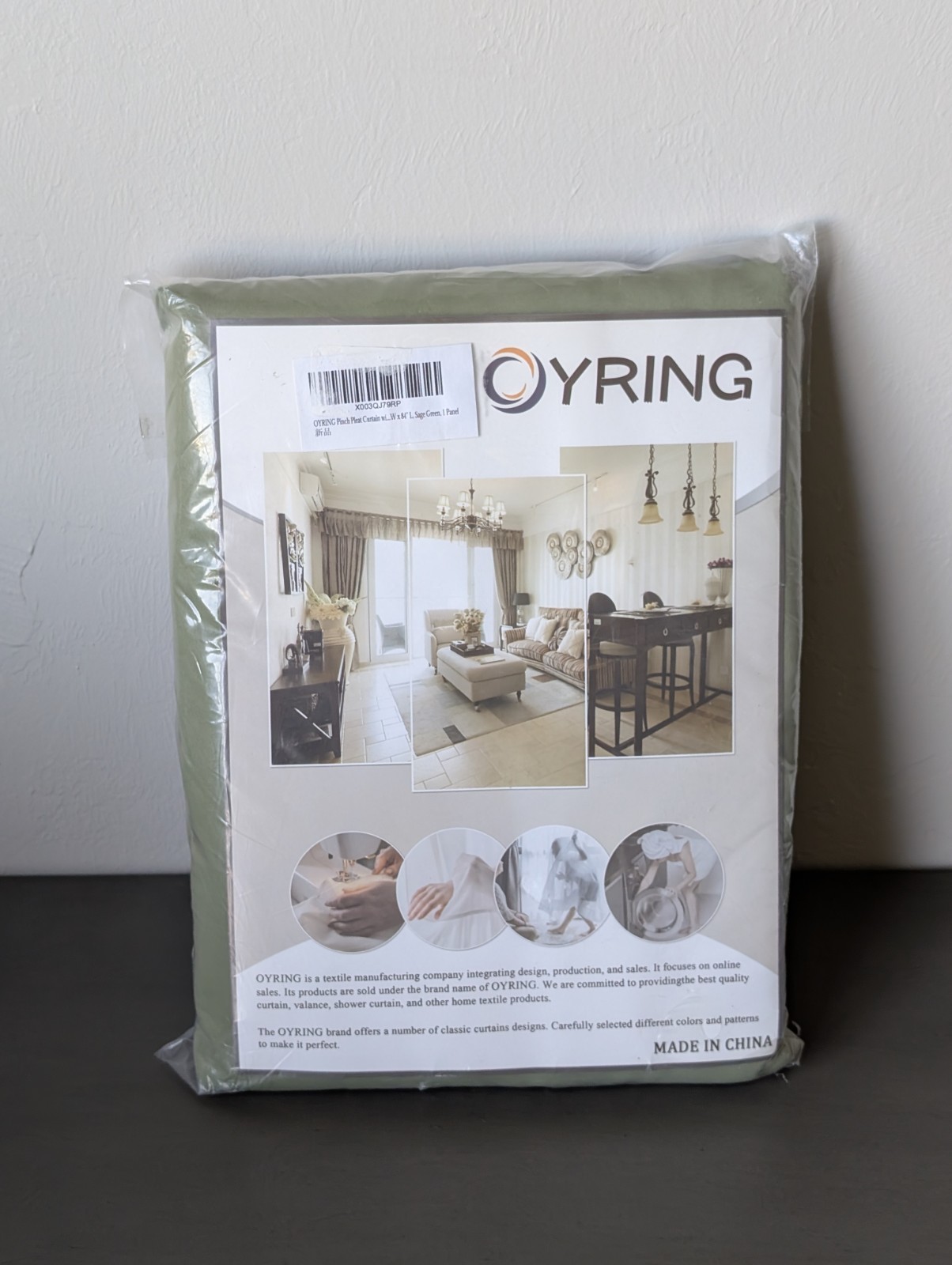 Oyring Pinch Pleat Sage Green Curtain Panel Size 84″ Long 1 Panel