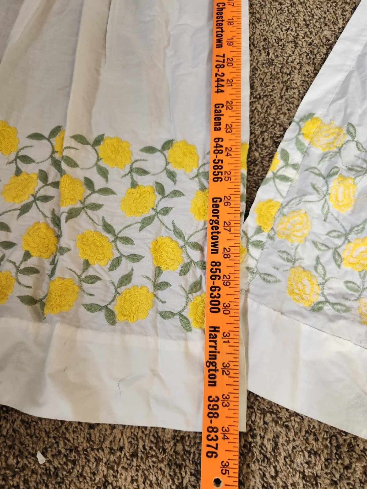 UNBRANDED PAIR OF GRANDMACORE COTTAGECORE CURTIANS 34″ EMBROIDERED FLOWERS