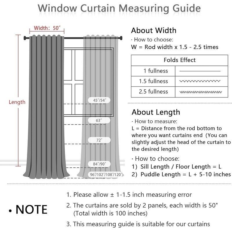 Light Filtering Linen Polyester Curtain Panels Semi Sheer Drapes 2 Pack New