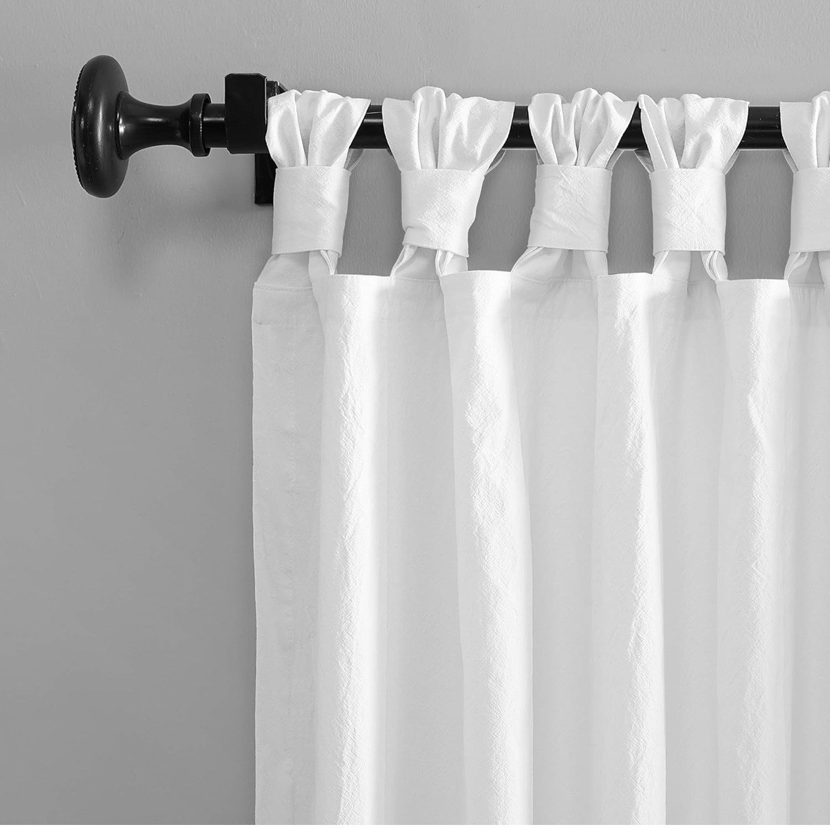 Archaeo Washed 100% Cotton White Twist Tab Curtain 52″ x 108” New (2-panel)