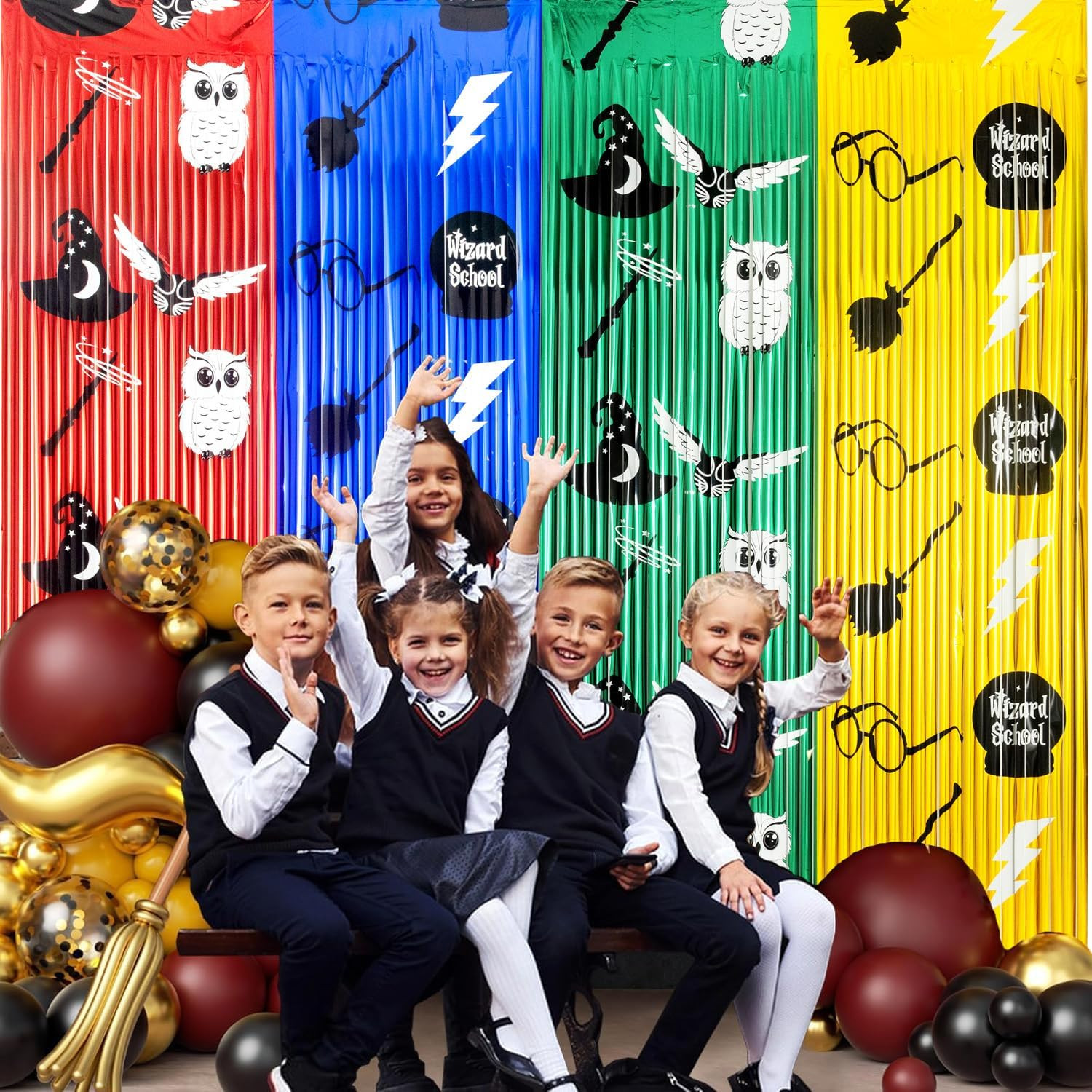 2 Pack Magical Wizard School Themed Beaded Curtain – 6.6FT X 3.3FT – Magical Wiz