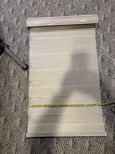 23”x72″ Cream Zebra Blinds: Light Filtering Window Shades Open Box New