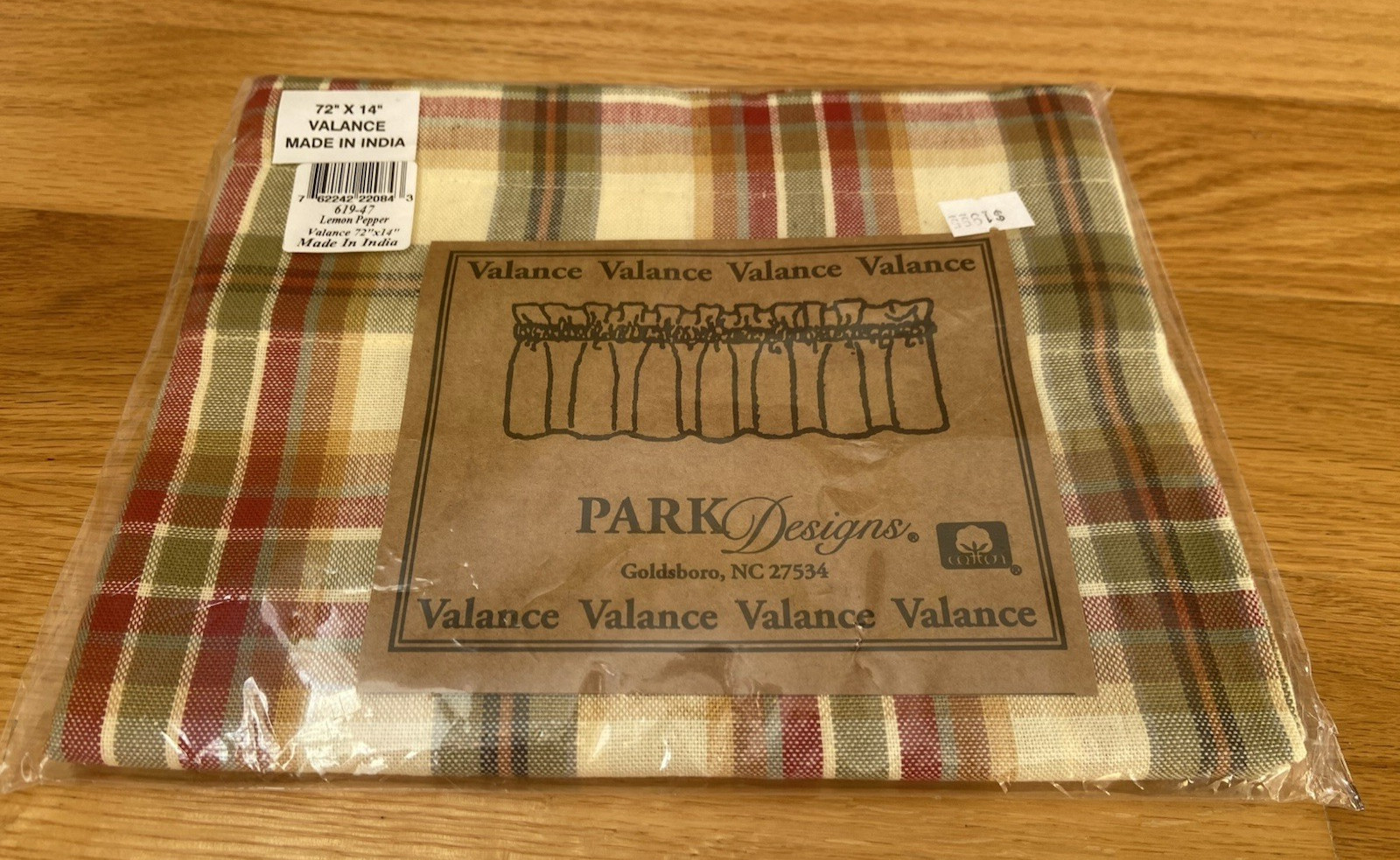 Park Designs Valance Lemon Pepper Pattern Country Window Decor 72 x 14″ NIP