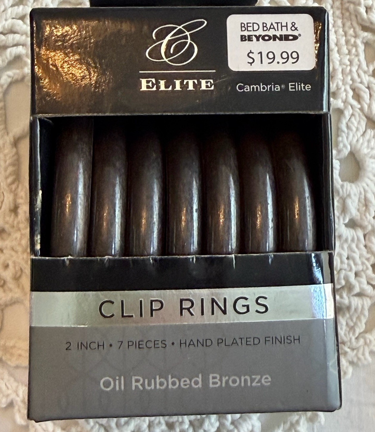 CAMBRIA ELITE 2IN OIL RUBBED BRONZE DRAPERY CLIP RINGS 21 RINGS(3BOXES)