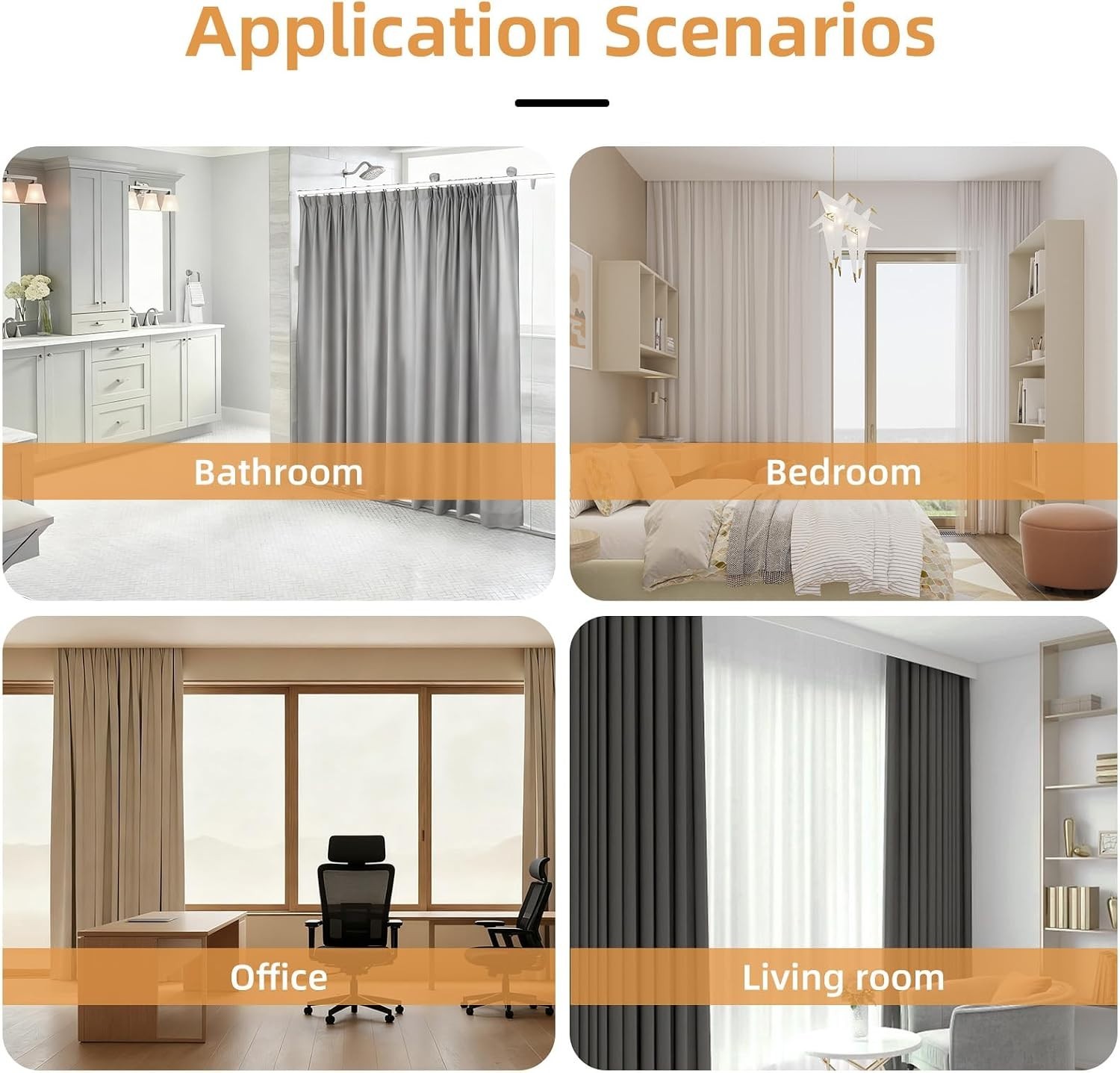 Curtain Tracks Ceiling Wall Mounted White 6.89FT Thickened Style Curtain Trac…