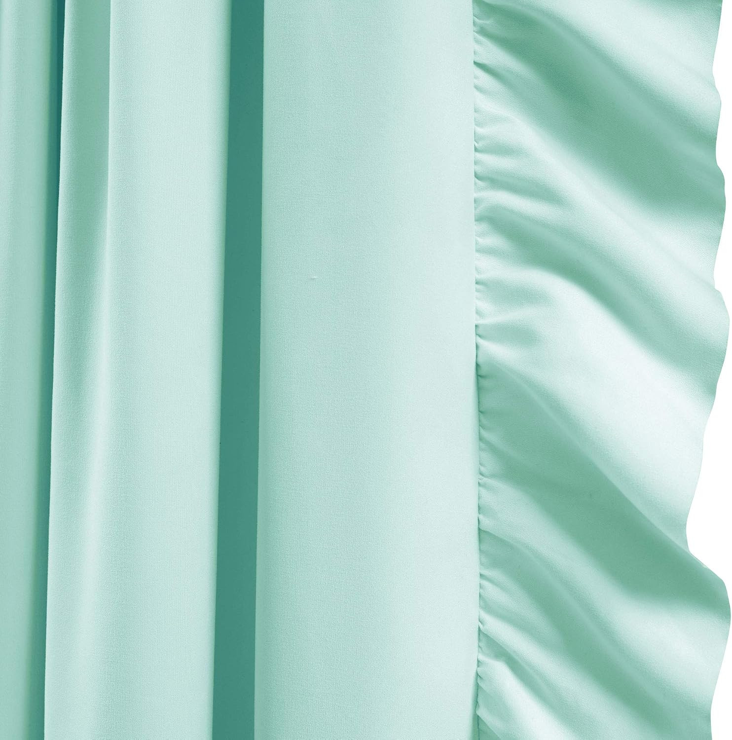Reyna Ruffle Window Curtain Panel Set, Pair, 54″ W X 84″ L, Light Blue – Flowy C