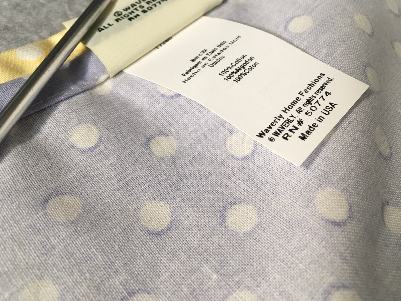 Waverly Valance Blossom Hill Hydrangea Yellow Blue Valance Dots 76 x 17 Cottage
