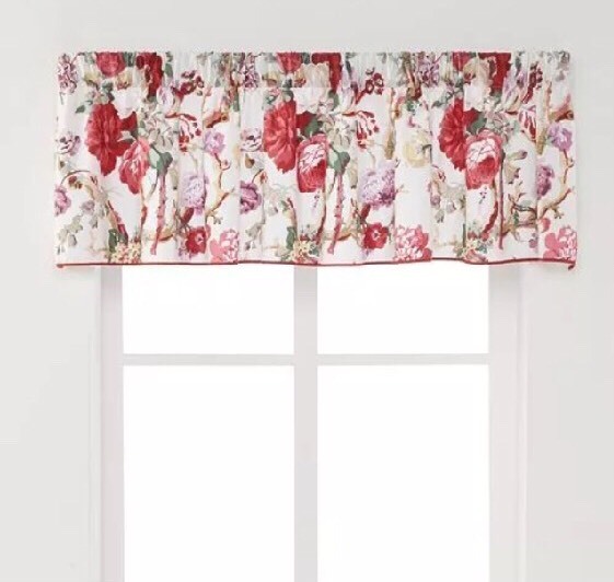 CHAPS Window VALANCE Size: 80 x 17″ New SHIP FREE Red Pink Floral SARAH Bedding