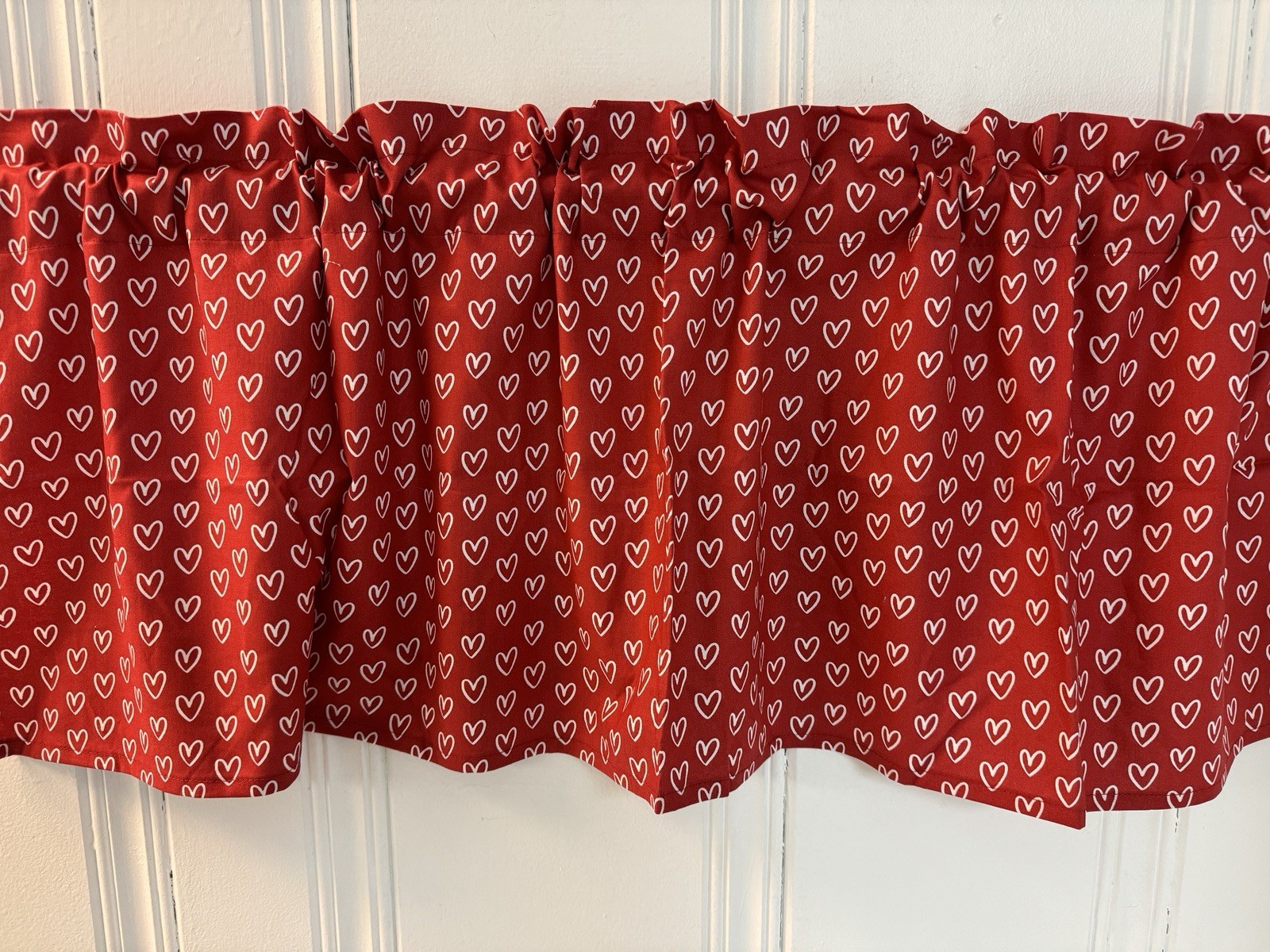 Made to Order Valentine’s Day Window Valance Curtain Hearts Kitchen Curtains