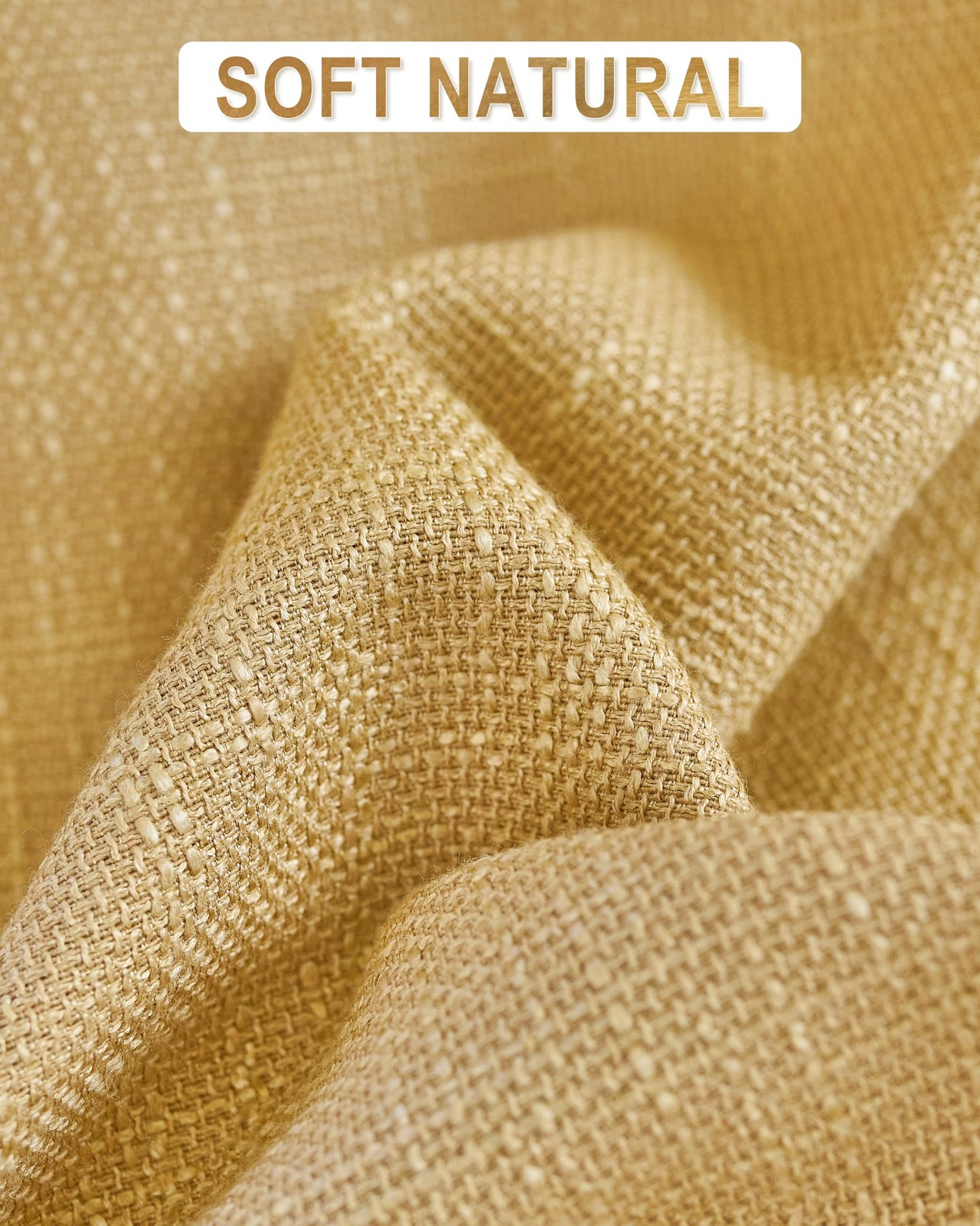 Misstiam Mustard Yellow Linen Window Curtain Panels Grommets 52 Inches Width 96