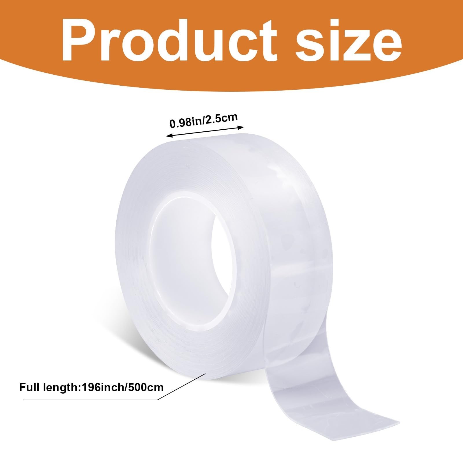 2pcs Clear Curtain Drapery Glide Tape – Smooth Silent Rod Supply, 196in/5m