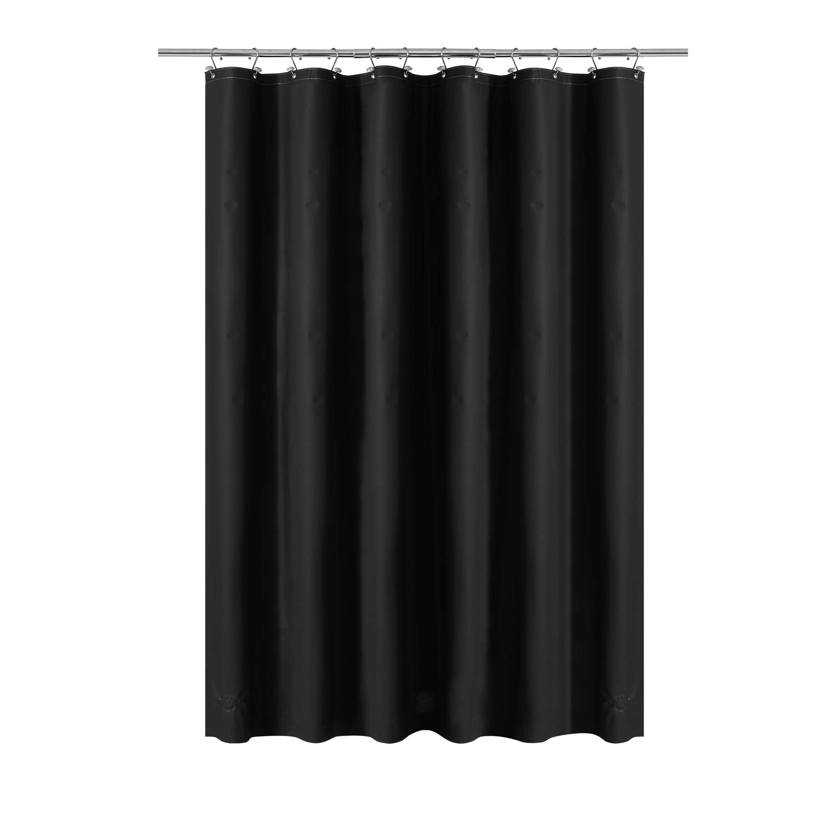 Barossa Design Black PEVA Shower Curtain Liner – 72″W x 72″L, Waterproof, 1 Pack