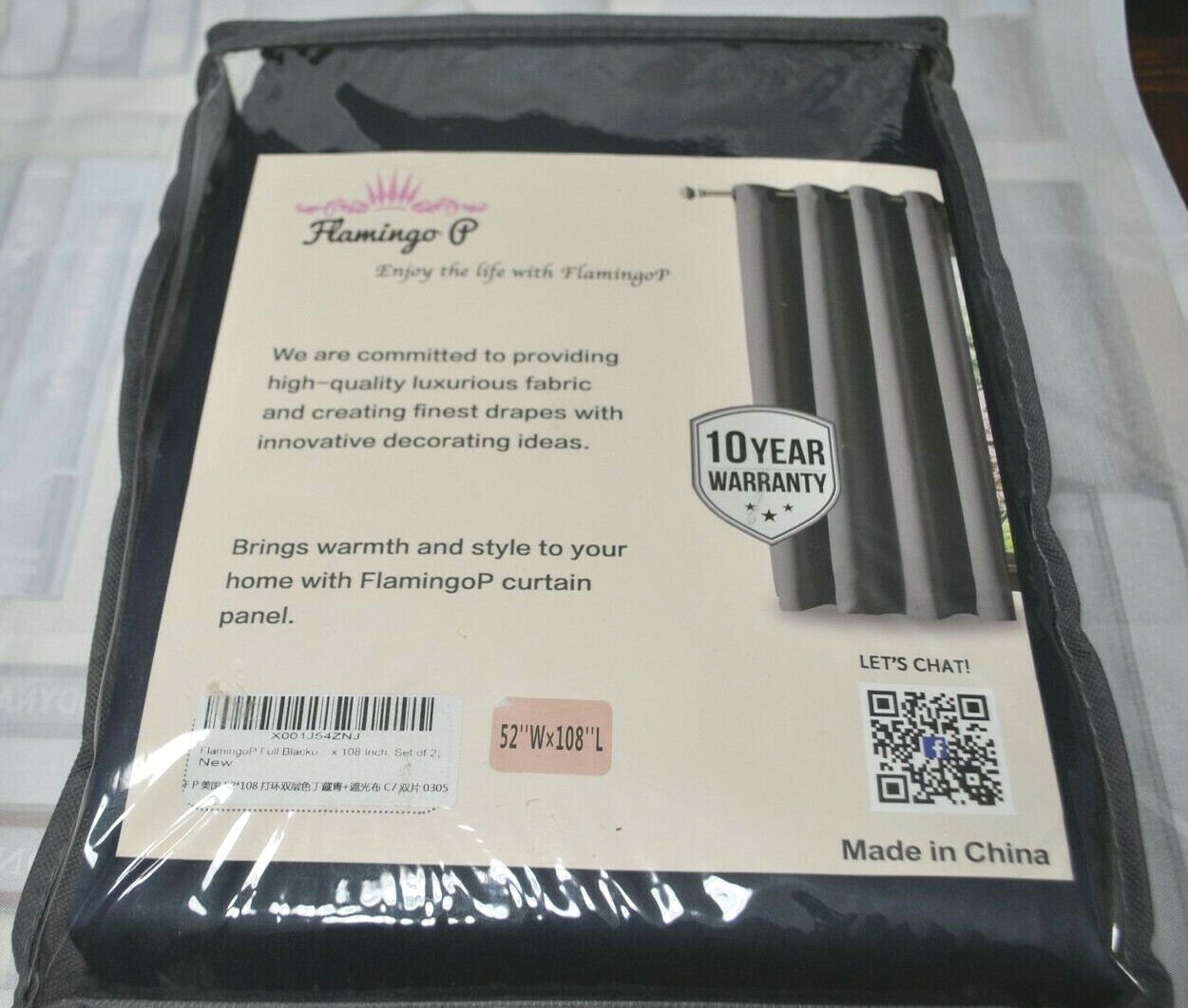 Flamingo P 52″ x 108″ Pair Set of 2 Full Blackout Curtains – Navy – New!