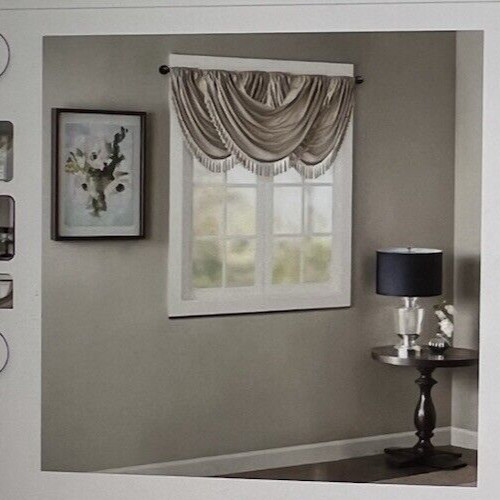 Madison Park Window Valance, Elena, 38″x46″ Champaign, new