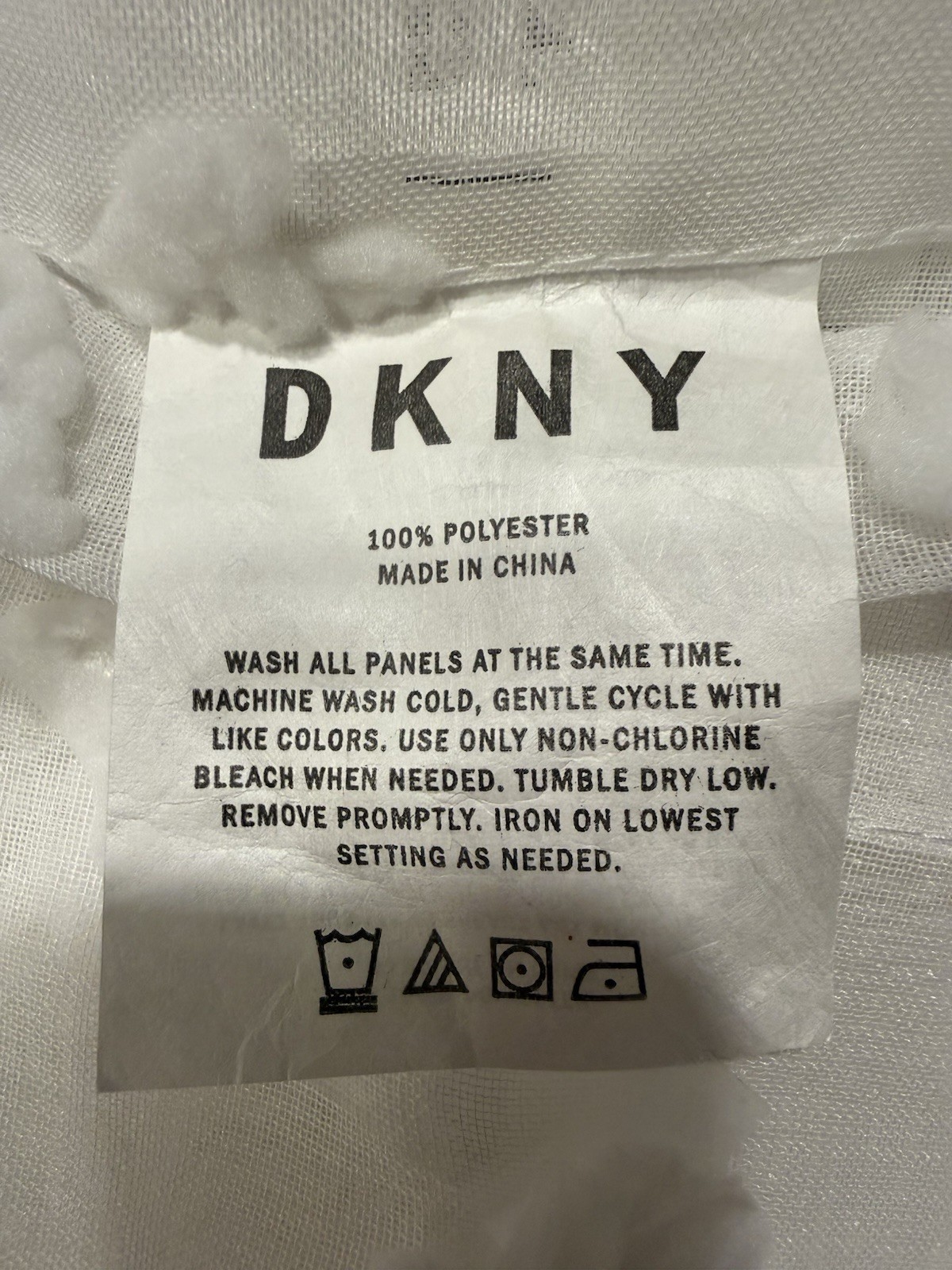 DKNY Ella 2 PAIR NEW Sheer Curtain Panels – 96 Inches Long – Original Package