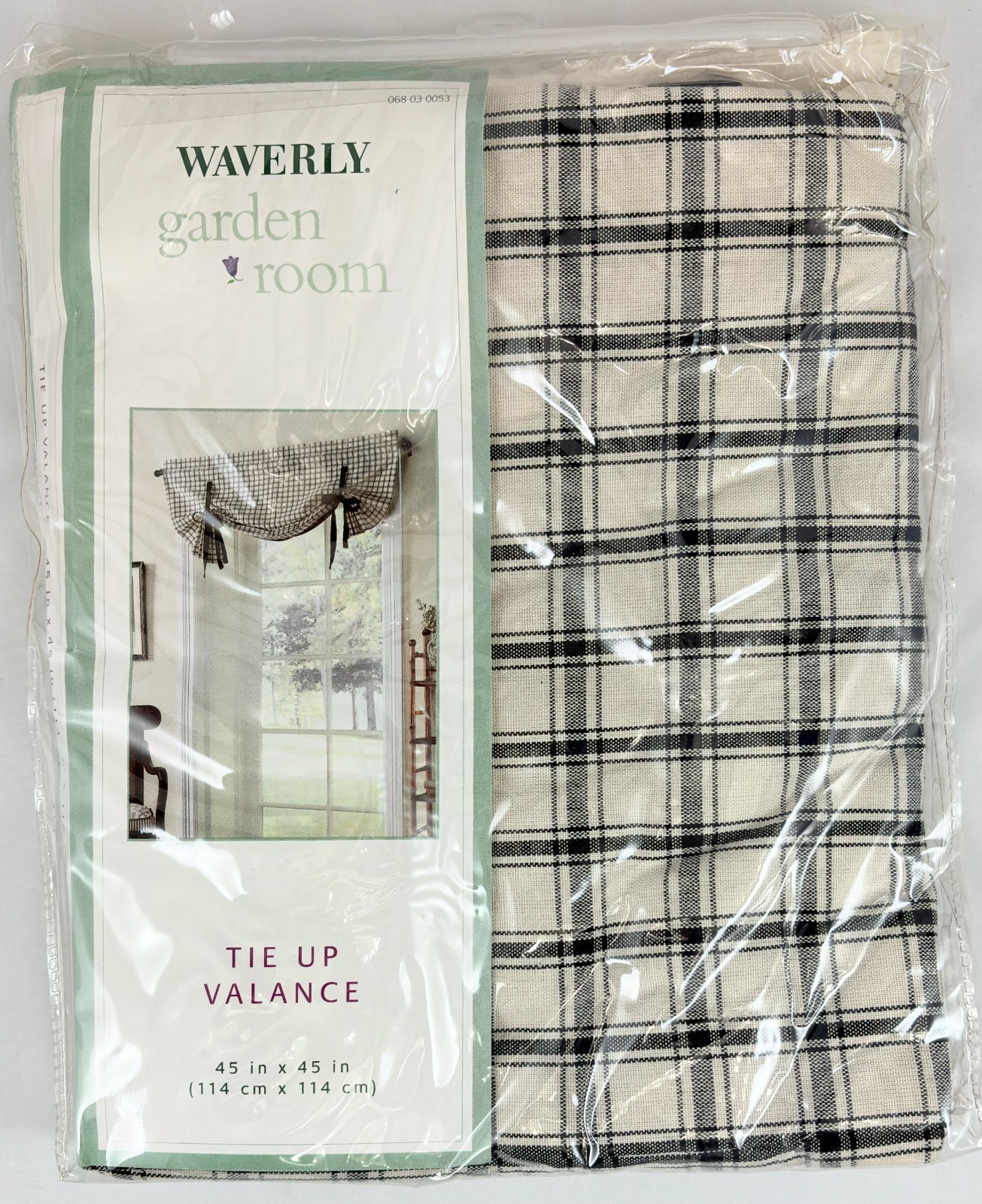 Waverly Garden Room – Wellington Plaid – Tie Up Valance – New in Package