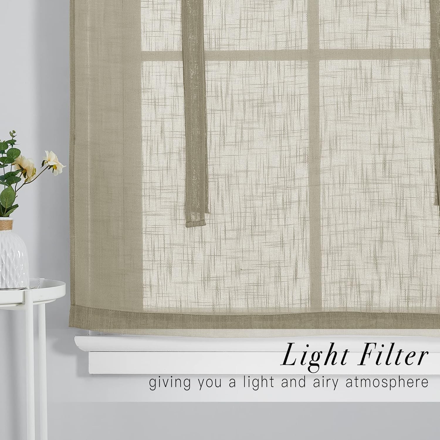 Kitchen Window Curtains – Short Curtains for Small Window Tie Up Shade Linen …