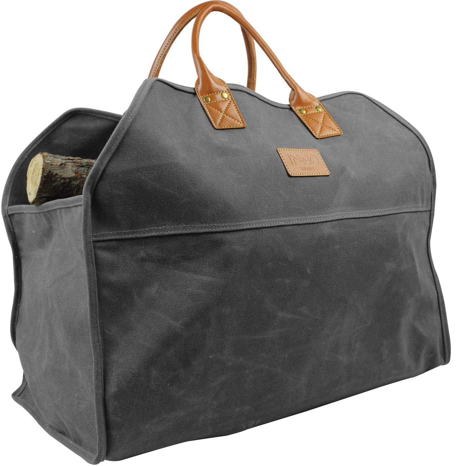 Waxed Canvas Firewood Log Carrier, Extra Large Storage Tote Bag for Camping, …