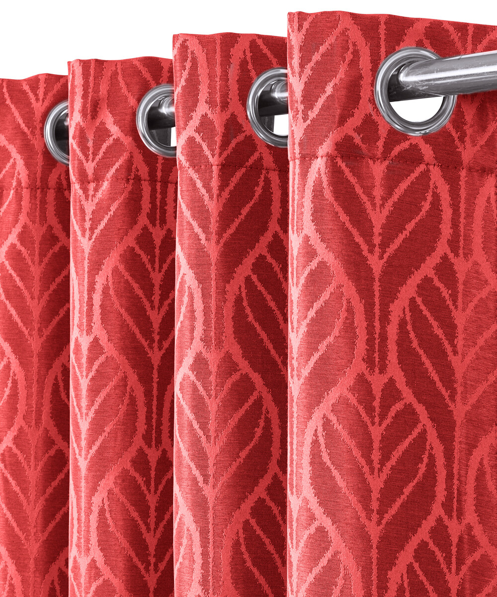 2 Panels 54×108″ Ruby Red Hilton Grommet Window Thermal Blackout Curtains