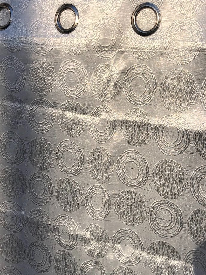 Cubism Circle Jacquard Grommet Curtain Panel Size 54″ W x 84″ L each