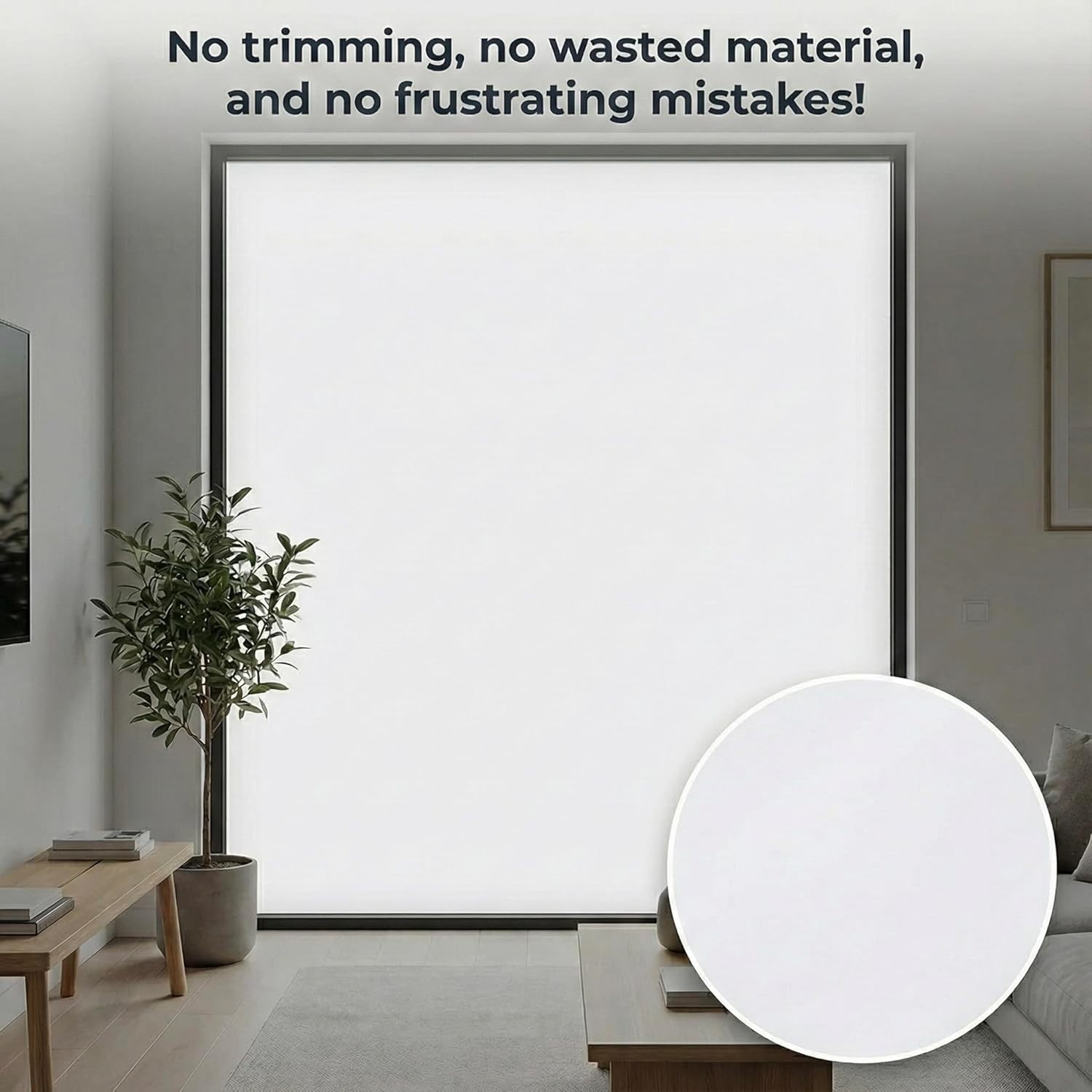 Custom Size Blackout Privacy Window Film Static Cling No Glue Removable Vinyl