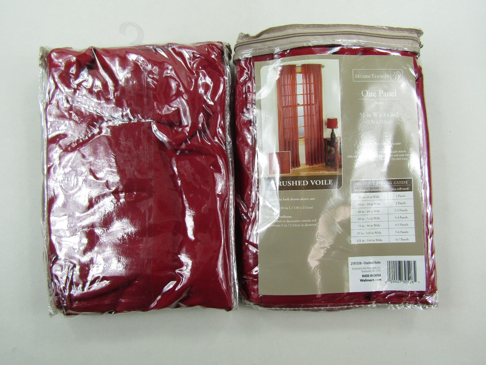 Home Trends Crushed Voile Curtain Panels Set Of 2 Spice 51 in W x 84 in L New