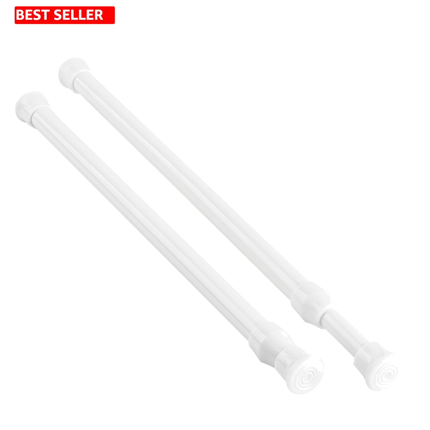 Space-Saving 2 Pack Tension Mounted Curtain Rods 12-20 Inch, No Tools Required!