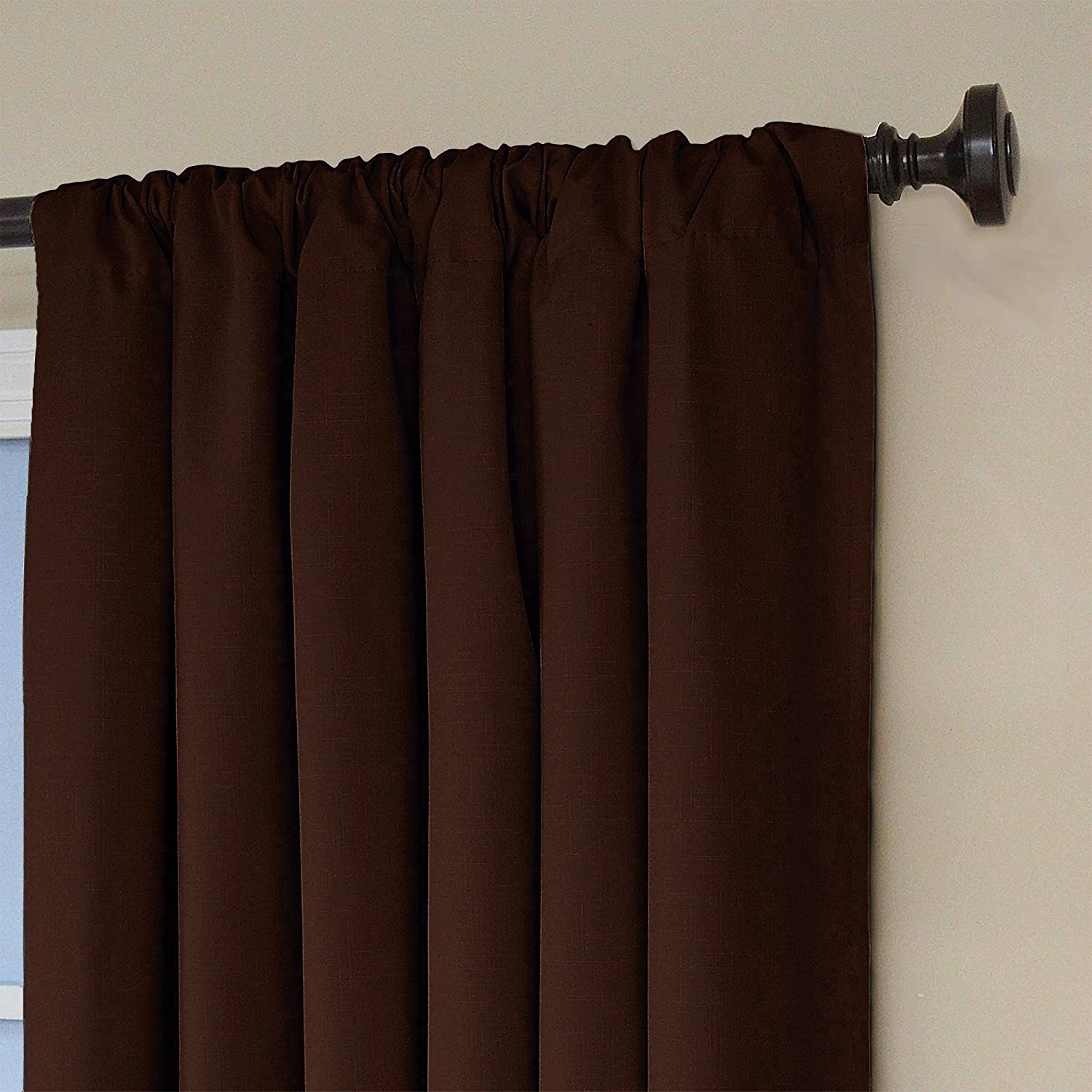 Set 2 Brown Curtains Panels Drapes 63 84 95 inch L Blackout Blocks Light Heat