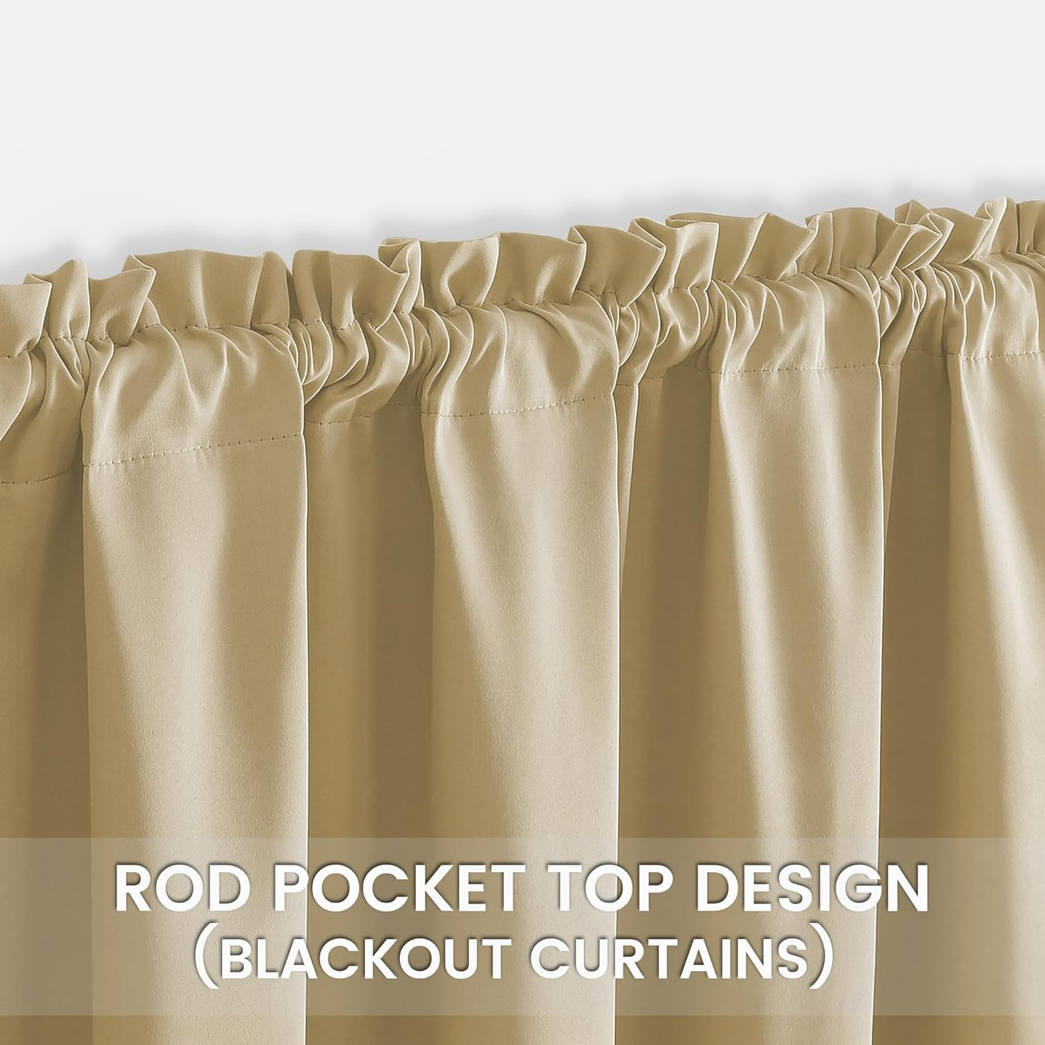 Beige Flame Retardant Curtains for Hotels & Auditoriums – 52×108 In, 2 Panels