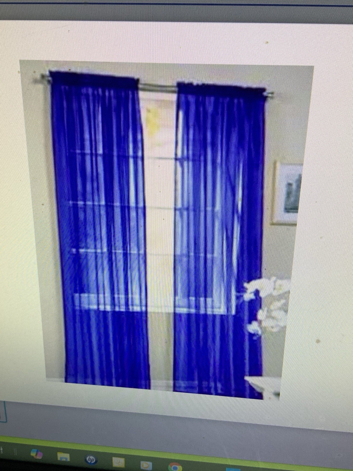 Gorgeous Home Linen 2 PC Royal Blue Soft Voile Sheer Window Curtains 54”x84”