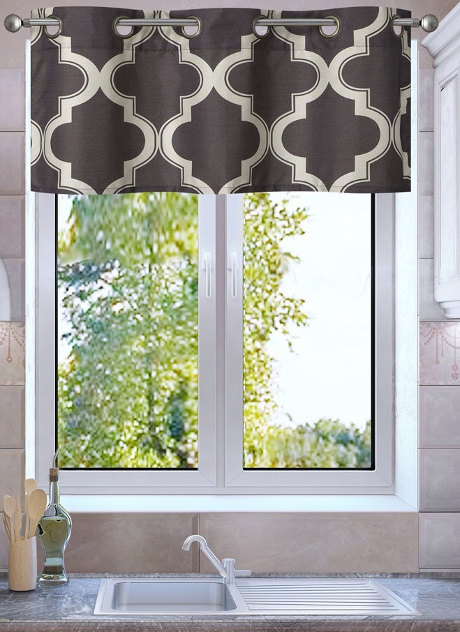 MOROCCAN PRINT GROMMET LINED PANEL/VALANCE ASSORTED 2-TONE COLORS MIX MATCH