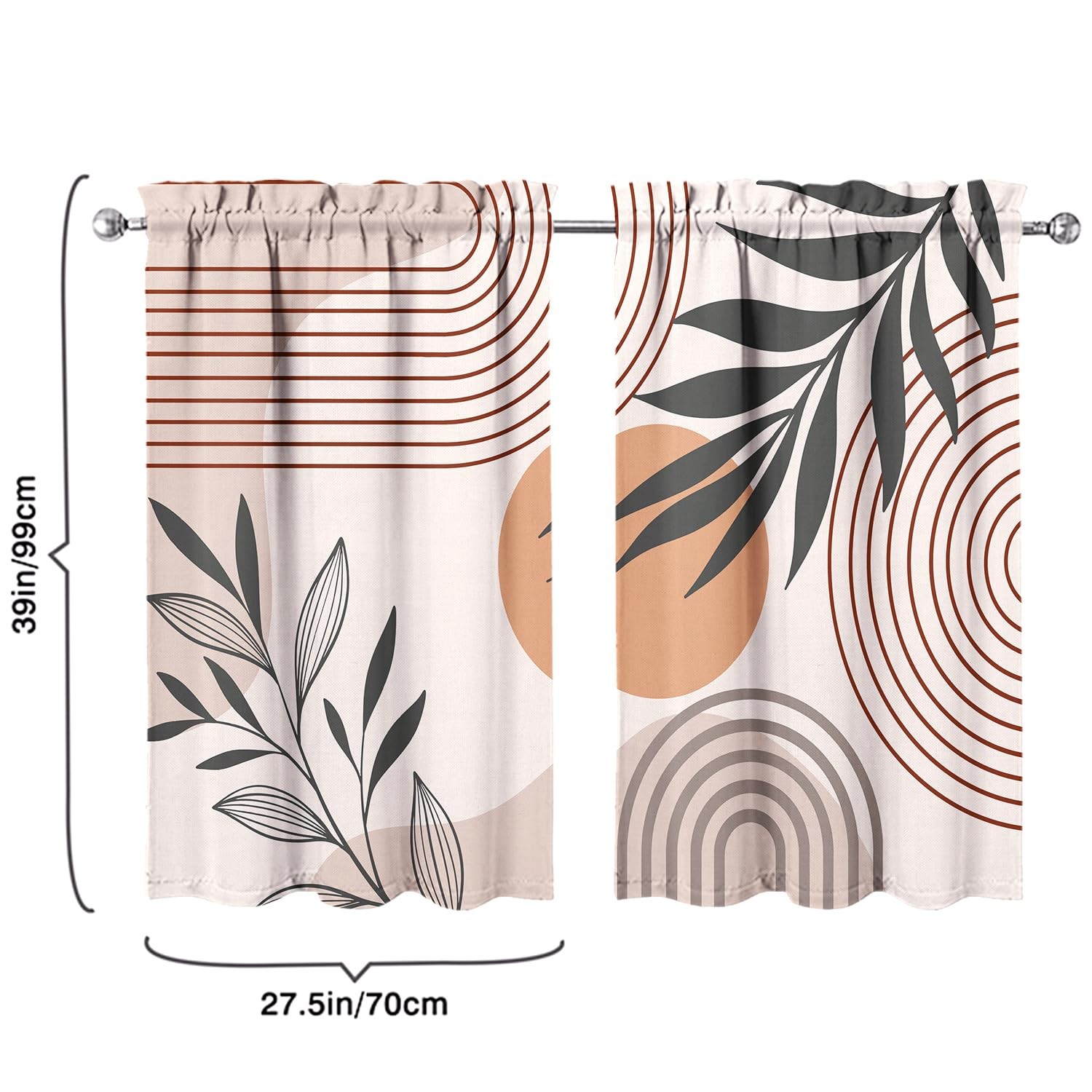 Boho Kitchen Curtains 39 Inch Length Modern Window Curtain Over Sink Bohemian…