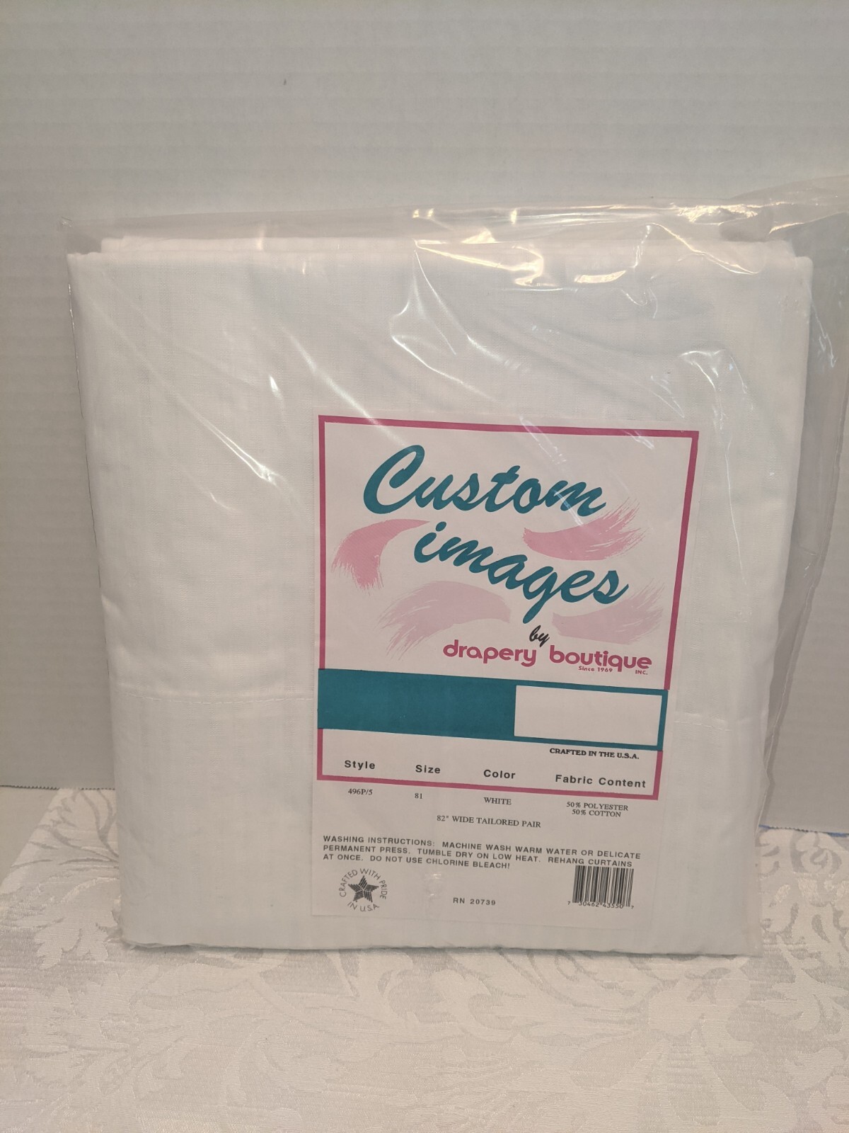 Custom Images By Drapery Boutique White Curtains 82″ Wide Tailored Rod Pocket