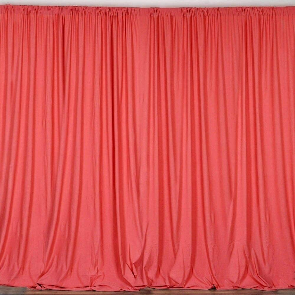 2 pcs 10 feet x 10 feet Polyester Backdrop Drape Curtains Panels – CORAL