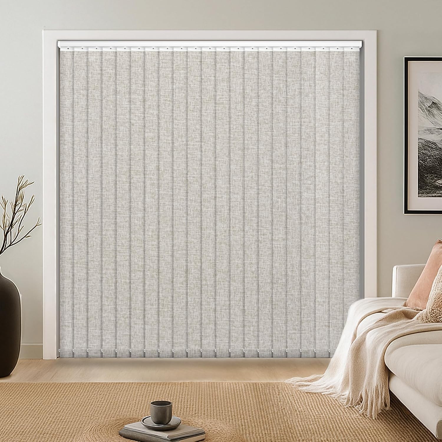 Light Filtering Vertical Blinds Replacement Slats – Polyester Fabric Sliding