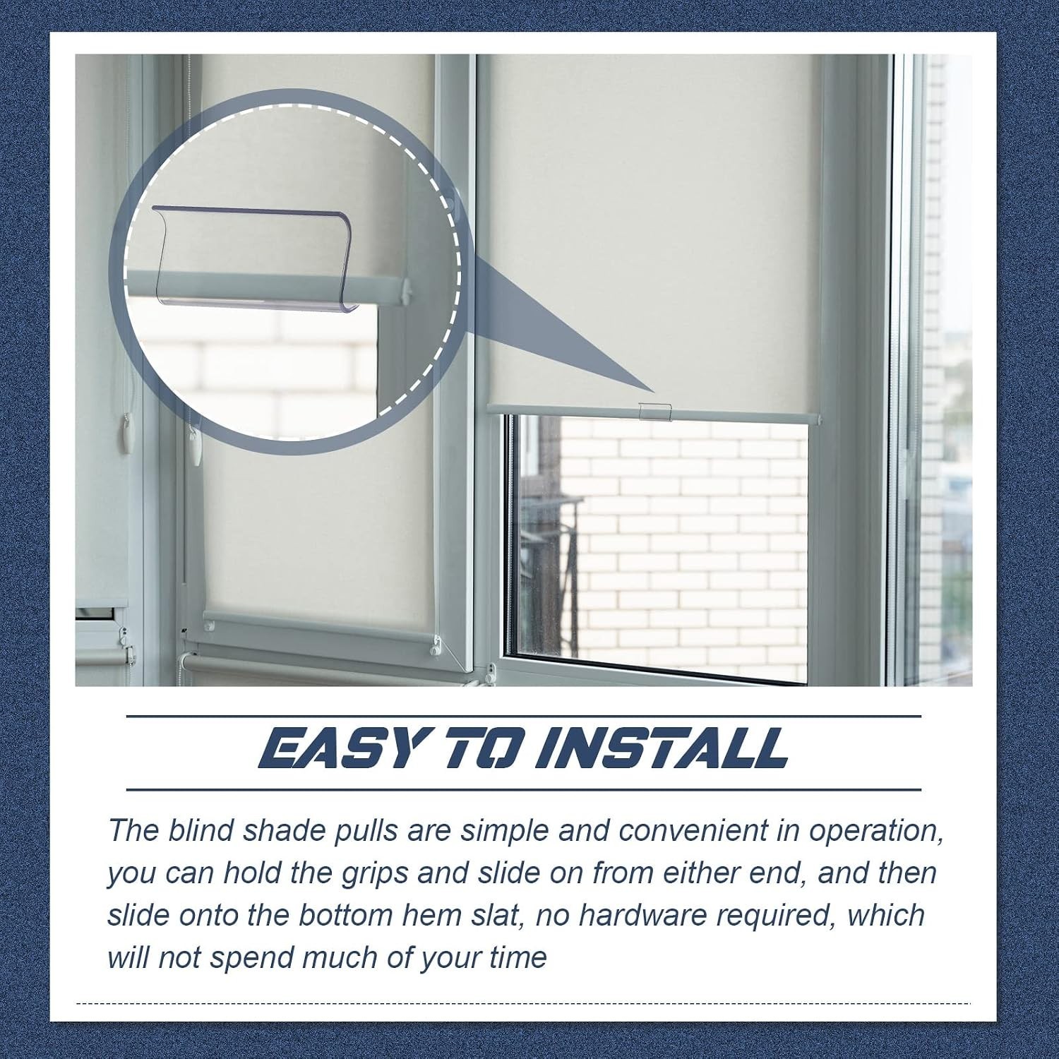 4-Pack Clear Hem Grip Hardware for Pull Down Roller Shades – Easy Installation