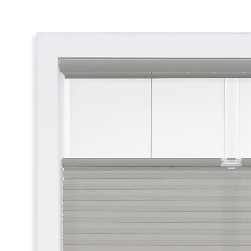 Cordless 1″ Light Filtering Top Down Bottom Up 62.5″W x 64″H Gray Cloud