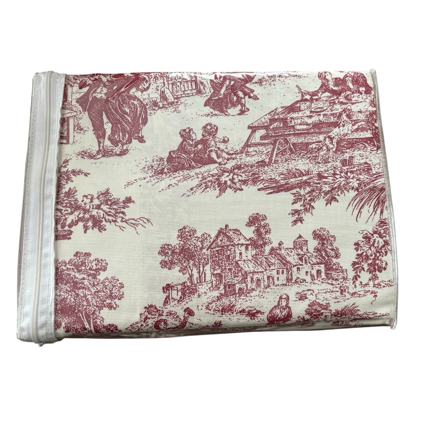 Vintage A.L. Ellis Inc. Tie-Up Valance Victoria Toile Red 60” Wide 24” Deep New